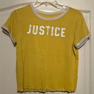 Justice Yellow Tee with White Trim